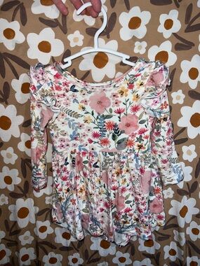 Little Sleepies Mauve Meadow Long Sleeve Twirl Dress